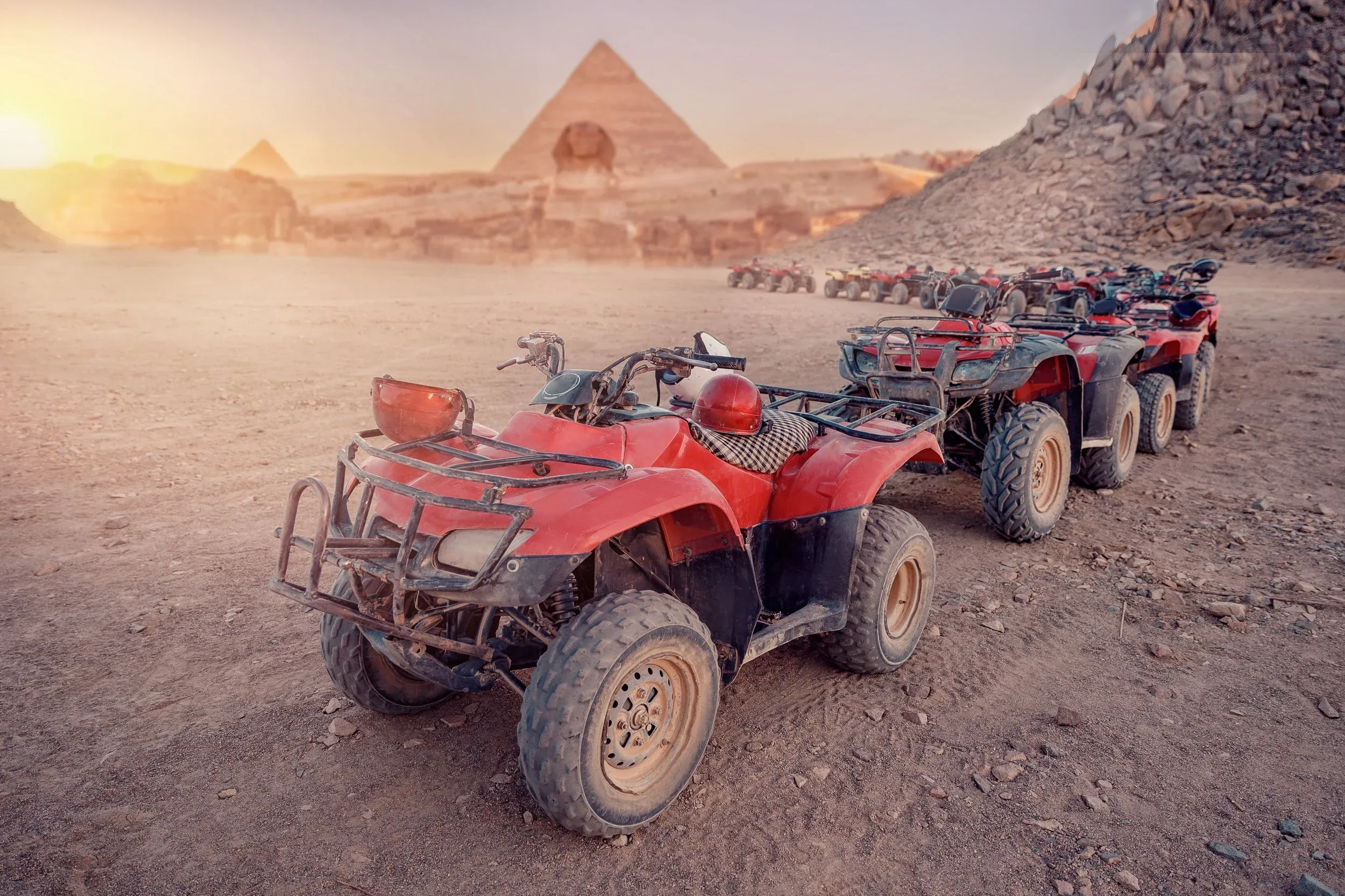 Cairo Excursion: Desert Safari Tour by ATV Quad Bike Around Giza Pyramids